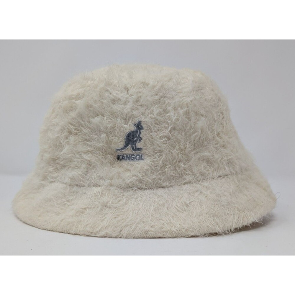 Kangol Furgora Bin Bucket Hat Ivory Cream Small Y2K Clean Girl Fuzzy Unisex
